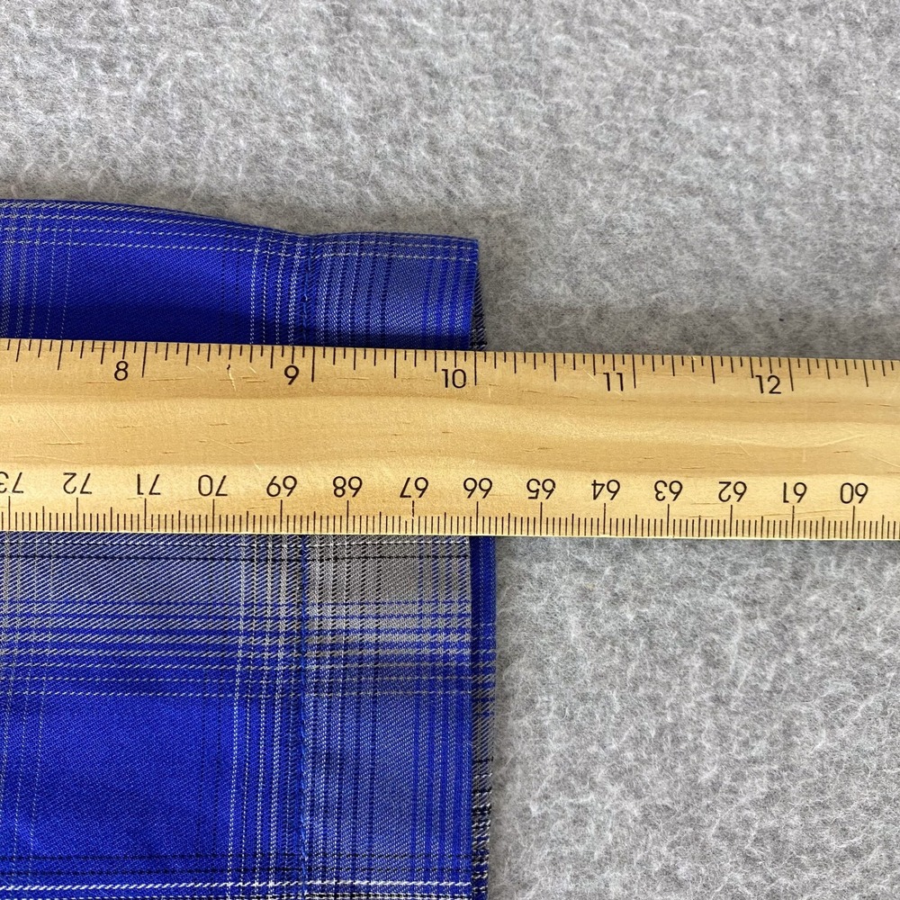 DIXXON Shirt Mens L Blue Plaid Ocean Blvd Bamboo Short Sleeve - Picture 8 of 8